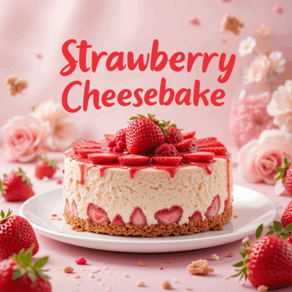 Slice of Strawberry Cheesecake